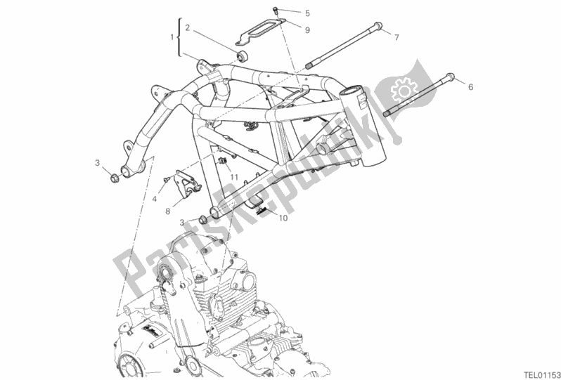 Todas as partes de Quadro, Armação do Ducati Scrambler 1100 Thailand 2019